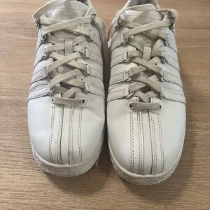 K-Swiss Off-White Leather Sneakers